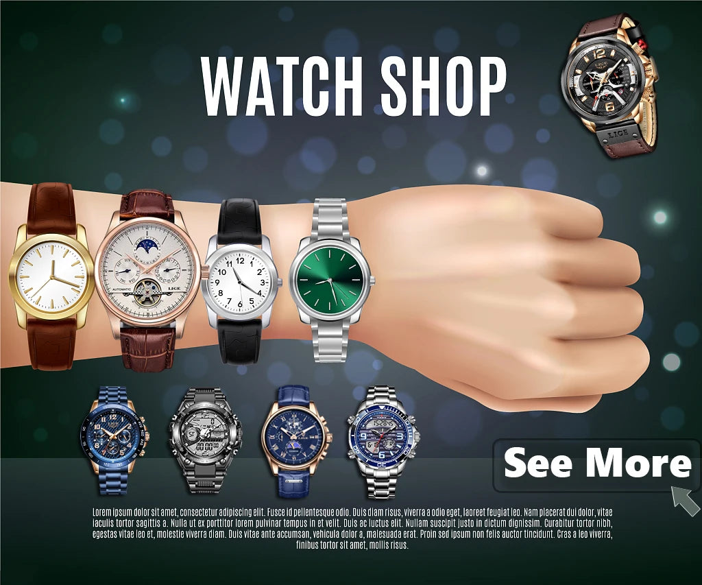 New LIGE Fashion Watches Sports Waterproof Watches Quarzt Stainless Steel Wristwatch 50M Diving Date Watch Men relogio masculino