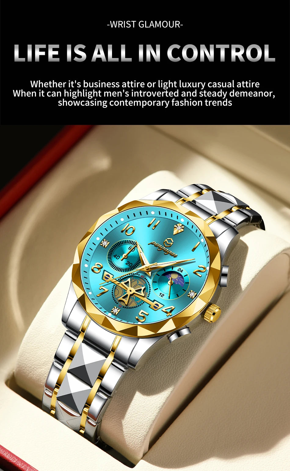 HORASIO RoyalBlue ChronoSteel — 42mm PENGAGAR