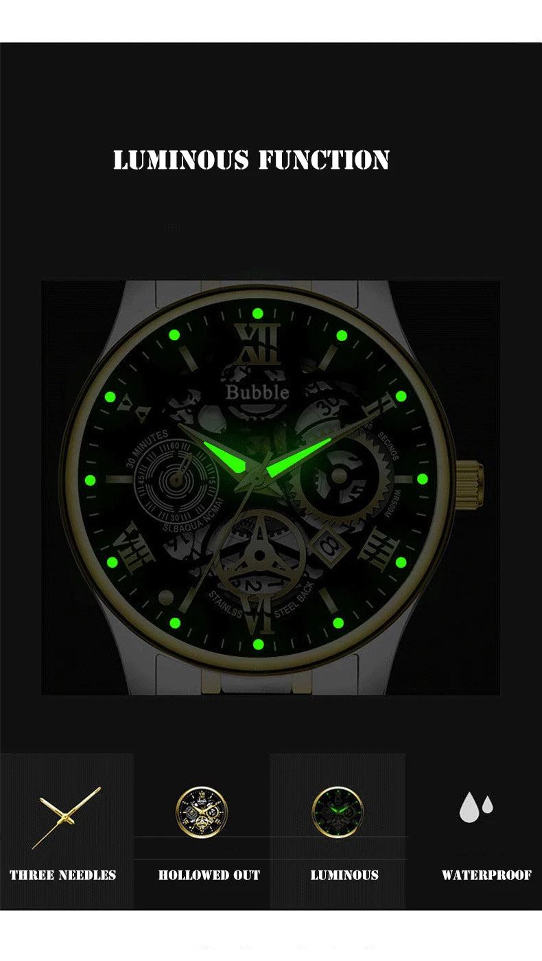 HORASIO DualForce Skeleton GoldSteel — 42mm